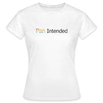 Pan prévu – un t-shirt pansexuel subtil de fierté - T-shirt Femme - blanc - Devant - AI Model Female 172 dark (172cm)