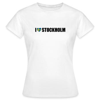 J’adore Stockholm, la Suède - T-shirt Femme - blanc - Devant - AI Model Female 172 dark (172cm)