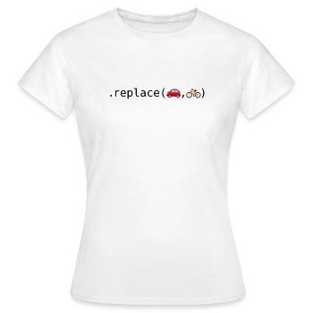 Remplacer les voitures par des vélos; Édition Python - T-shirt Femme - blanc - Devant - AI Model Female 172 dark (172cm)