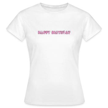 Bon anniversaire - T-shirt Femme - blanc - Devant - AI Model Female 172 dark (172cm)