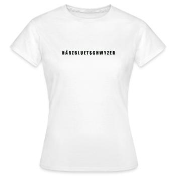 Härzbluetschwyzer Kanton Schwyz - Frauen T-Shirt - Weiß - Vorne - AI Model Female 172 dark (172cm)