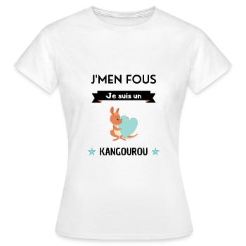 J'men fous je suis un kangourou ! cadeau kangourou - T-shirt Femme - blanc - Devant - AI Model Female 172 dark (172cm)
