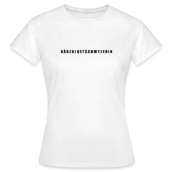 Härzbluetschwyzerin Kanton Schwyz - Frauen T-Shirt - Weiß - Vorne - AI Model Female 172 dark (172cm)
