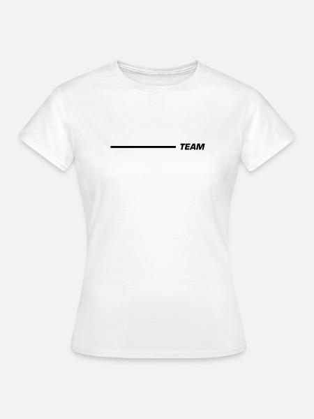 Team Schriftzug Linie Schwarz - Frauen T-Shirt - Weiß