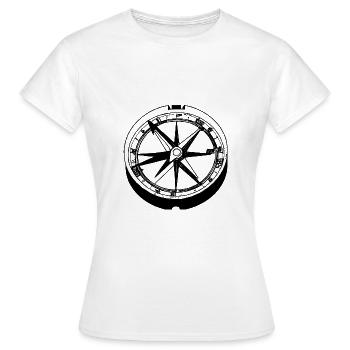 Boussole maritime pour la navigation et la navigation - T-shirt Femme - blanc - Devant - AI Model Female 172 dark (172cm)