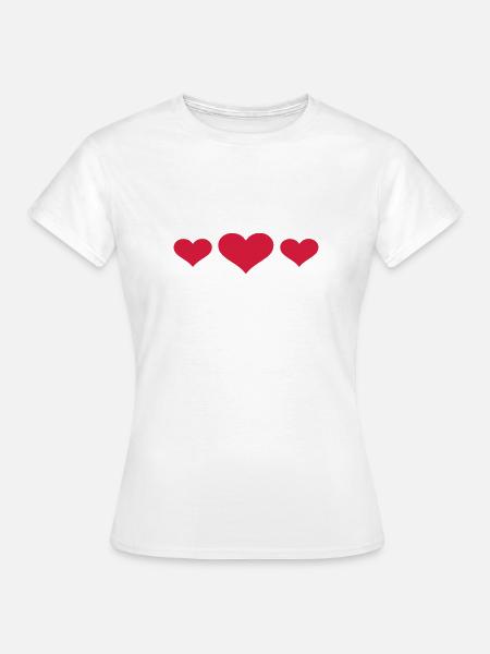 Herzen - Frauen T-Shirt - Weiß
