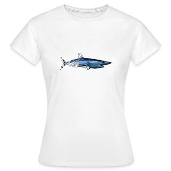 Hai | Low Poly - Frauen T-Shirt - Weiß - Vorne - AI Model Female 172 dark (172cm)