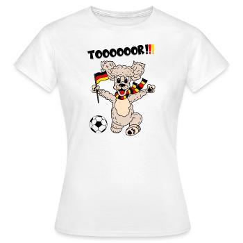 Toorjubelnder Pudel - Deutschland Fußballfan - Frauen T-Shirt - Weiß - Vorne - AI Model Female 172 dark (172cm)