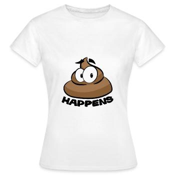 SHIT HAPPENS POOP - T-shirt Femme - blanc - Devant - AI Model Female 172 dark (172cm)