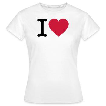 I Love >> tes propres paroles << - T-shirt Femme - blanc - Devant - AI Model Female 172 dark (172cm)