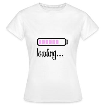 Batterie Chargement de la batterie - T-shirt Femme - blanc - Devant - AI Model Female 172 dark (172cm)
