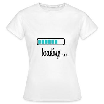 Akku Batterie loading - Frauen T-Shirt - Weiß - Vorne - AI Model Female 172 dark (172cm)
