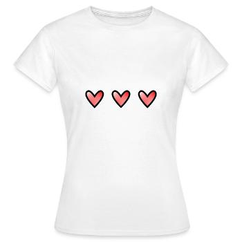 HERZ. HERZ. VALENTINSTAG. LIEBE. LIEBE. HERZ - Frauen T-Shirt - Weiß - Vorne - AI Model Female 172 dark (172cm)