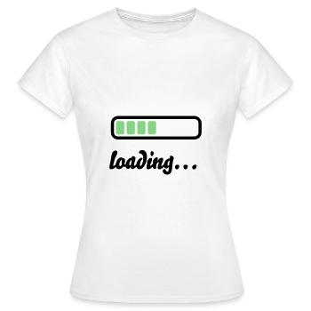Akku Batterie loading - Frauen T-Shirt - Weiß - Vorne - AI Model Female 172 dark (172cm)