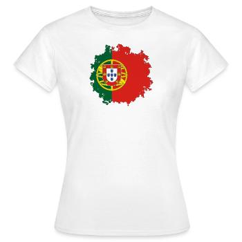 Kleidung & Accessoires: Flagge Portugal - Frauen T-Shirt - Weiß - Vorne - AI Model Female 172 dark (172cm)