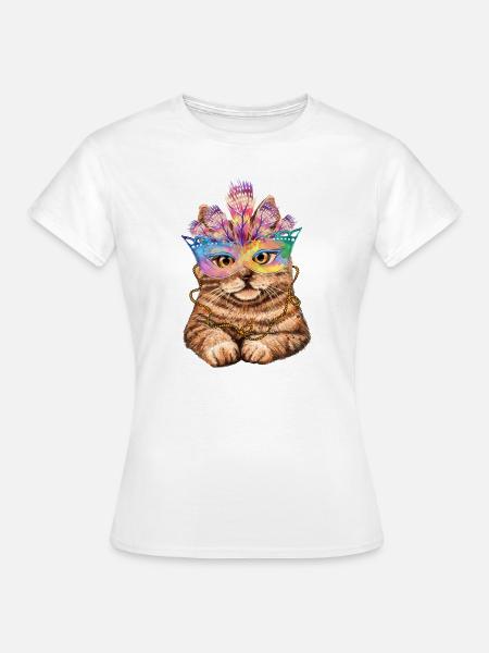 Karneval Katze - Frauen T-Shirt - Weiß