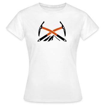 Escalade, corde, les noeuds, la montagne, la - T-shirt Femme - blanc - Devant - AI Model Female 172 dark (172cm)