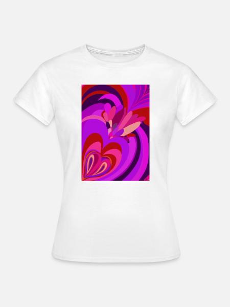 Psychedelisches Herz - Frauen T-Shirt - Weiß