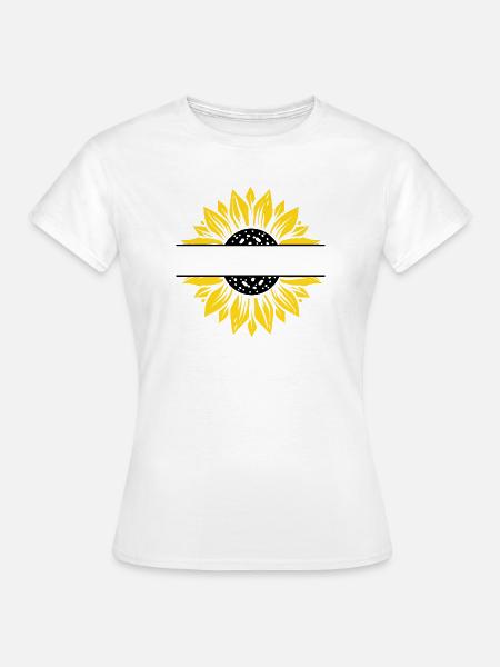 Sunflower Split 2 schwarz und gelb - Frauen T-Shirt - Weiß
