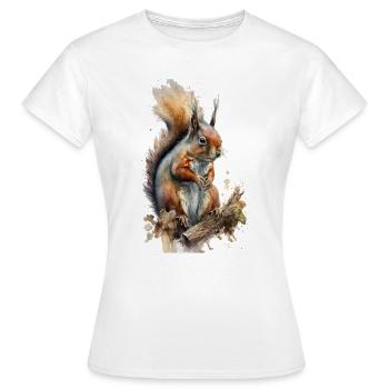Eichhörnchen Süß Realistisch Aquarell - Frauen T-Shirt - Weiß - Vorne - AI Model Female 172 dark (172cm)