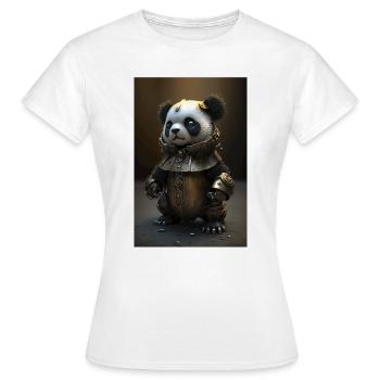 Panda Metal Cool Mechanic Iron Fantasy Animal Cute - Women's T-Shirt - white - Front - AI Model Female 172 dark (172cm)