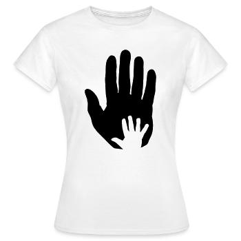 bébé main dans la main - T-shirt Femme - blanc - Devant - AI Model Female 172 dark (172cm)