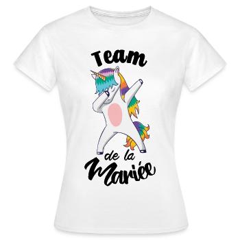 Team Future Mariée EVJF Cadeau Fille Licorne Dab - T-shirt Femme - blanc - Devant - AI Model Female 172 dark (172cm)