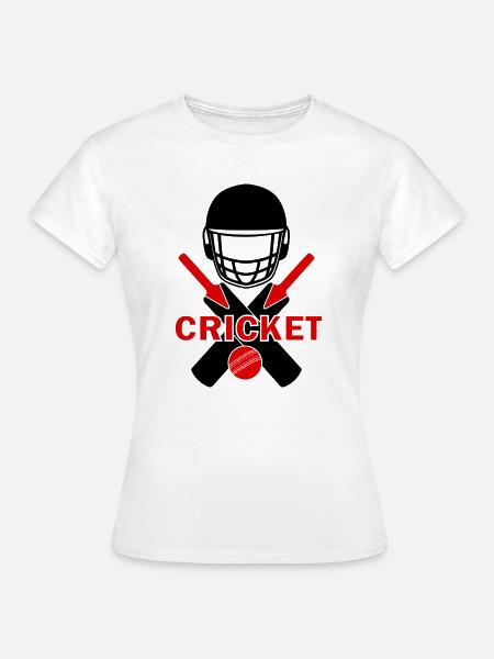 Cricket Logo Helm - Frauen T-Shirt - Weiß