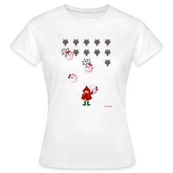 Le Petit Chaperon Rouge joue - T-shirt Femme - blanc - Devant - AI Model Female 172 dark (172cm)