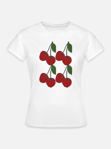 kirschen 4fach - Frauen T-Shirt - Weiß