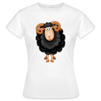mouton, mouton noir, mouton humour - T-shirt Femme - blanc - Devant - AI Model Female 172 dark (172cm)