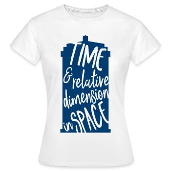Time and Relative Dimension in Space - Frauen T-Shirt - Weiß - Vorne - AI Model Female 172 dark (172cm)