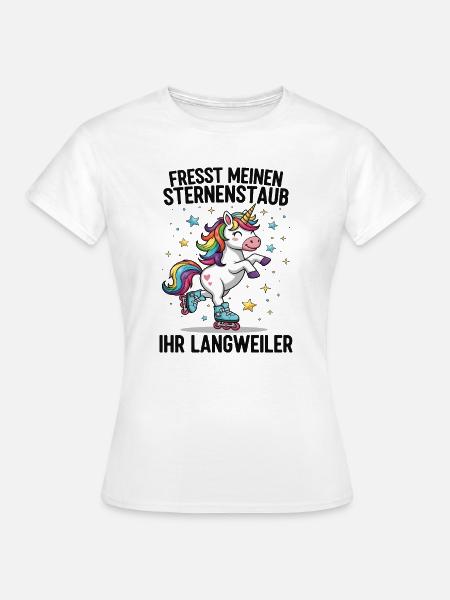 Rollschuh Einhorn - Frauen T-Shirt - Weiß