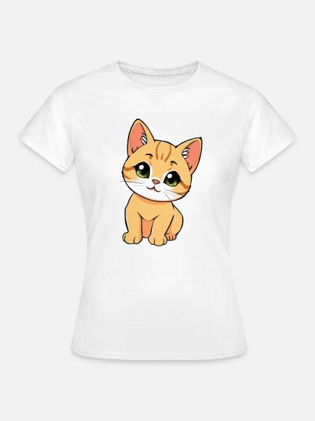 Süsse Katze - Frauen T-Shirt - Weiß