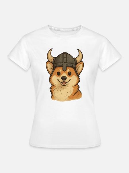 Wikinger-Hund Illustration - Frauen T-Shirt - Weiß