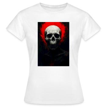 Crâne en braise rouge - T-shirt Femme - blanc - Devant - AI Model Female 172 dark (172cm)