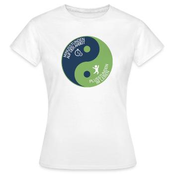 Minus hours at work Plus hours in life - Women's T-Shirt - white - Front - AI Model Female 172 dark (172cm)
