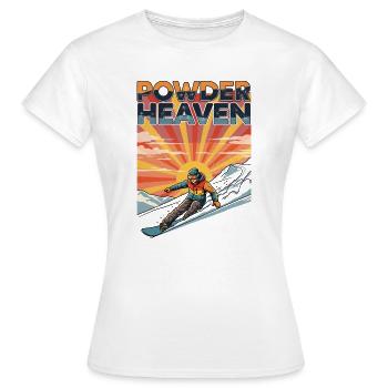 Snowboard Powder Heaven Retro Deep Snow - Women's T-Shirt - white - Front - AI Model Female 172 dark (172cm)