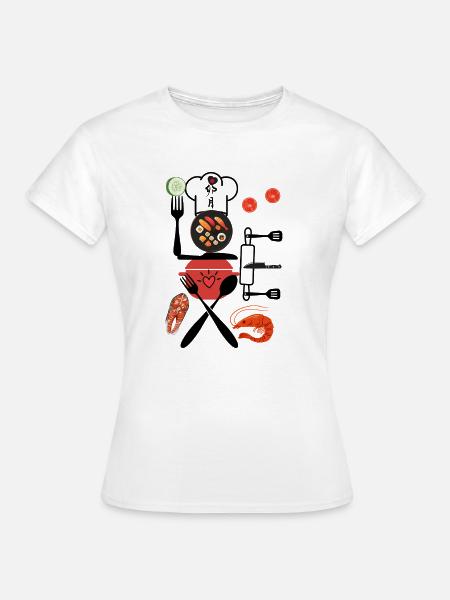 Sushi-Grill-Meeresfrüchte-Stil - Frauen T-Shirt - Weiß