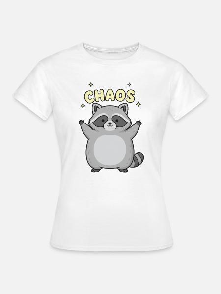 Chaos Waschbär-Jubel - Frauen T-Shirt - Weiß