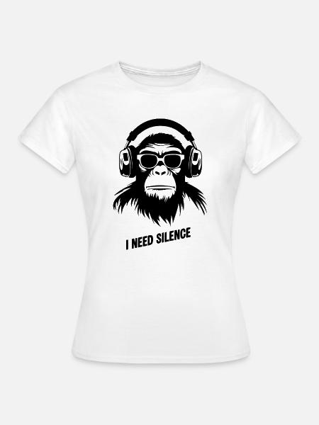 Affe und Schweigen - Frauen T-Shirt - Weiß