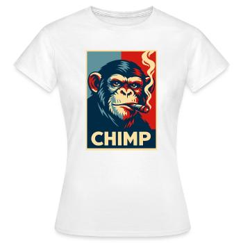 Retro Chimp Cigar Poster - Women's T-Shirt - white - Front - AI Model Female 172 dark (172cm)