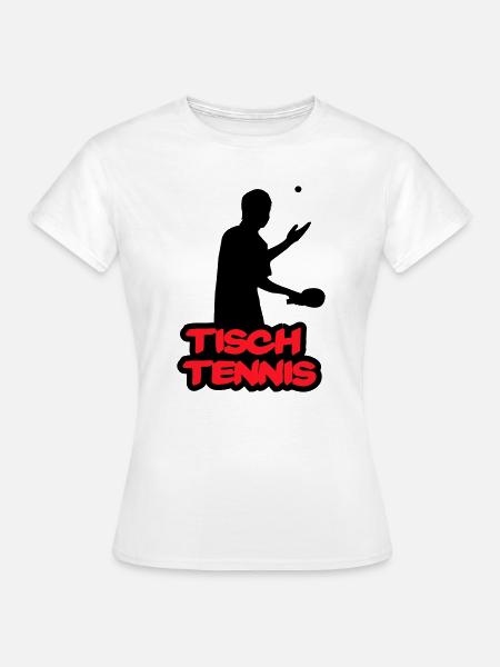 Tischtennis Retro Schriftzug - Frauen T-Shirt - Weiß