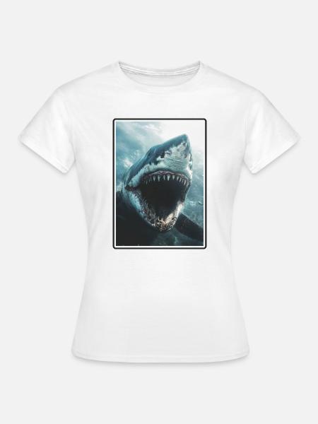 Haie Hai - Frauen T-Shirt - Weiß