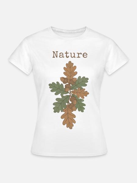 Eichenzweig Eicheln Eichenblatt Nature - Frauen T-Shirt - Weiß