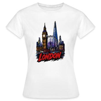 Londons Neon Skyline - Frauen T-Shirt - Weiß - Vorne - AI Model Female 172 dark (172cm)