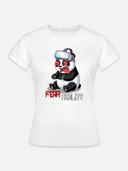 Panda VR Fear Reality - Frauen T-Shirt - Weiß