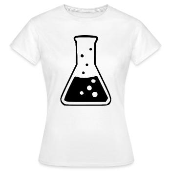 Chemie_Symbol_schwarzweiss_Wissenschaft_science - T-shirt Femme - blanc - Devant - AI Model Female 172 dark (172cm)