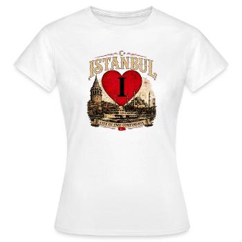 Istanbul Herzliebe: Zwei Kontinente - Frauen T-Shirt - Weiß - Vorne - AI Model Female 172 dark (172cm)