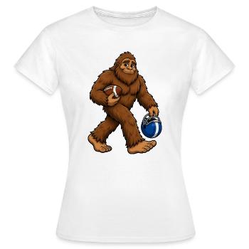 Fußball Bigfoot Sasquatch Lustiger Bigfoot Fußball - Frauen T-Shirt - Weiß - Vorne - AI Model Female 172 dark (172cm)